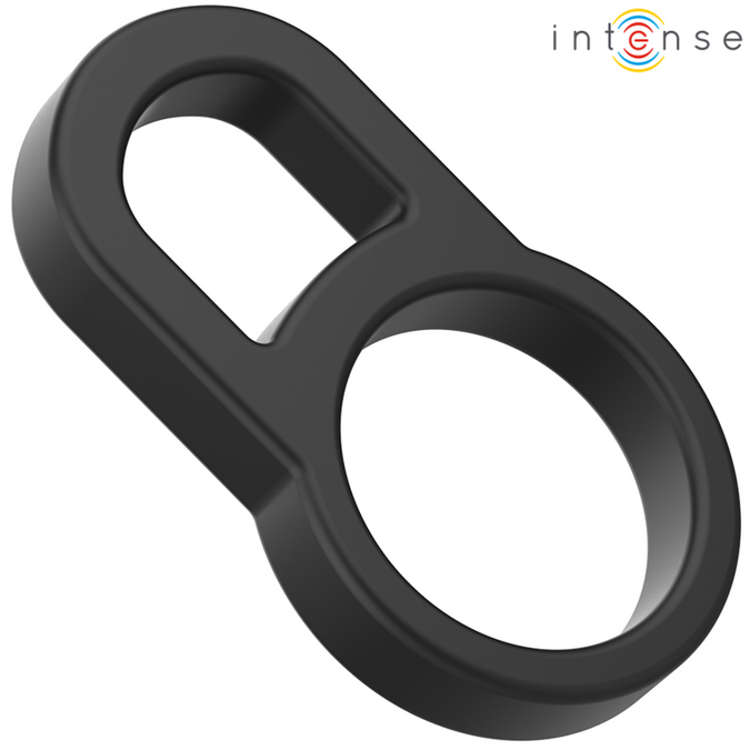 Intense – Bobby Doppelter Silikon Penisring Schwarz
