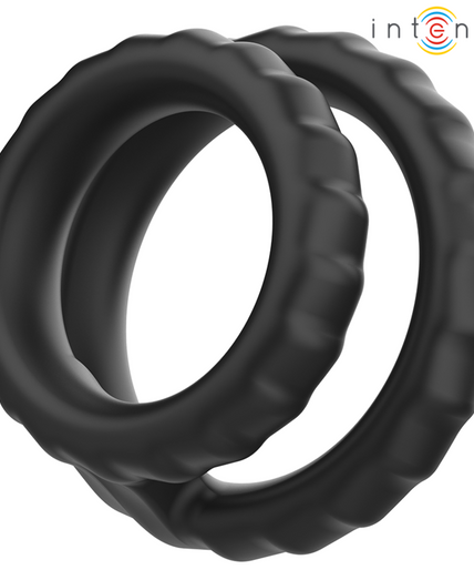 Intense – Dewey Doppel-Silikon-Penisring Schwarz Modell 2 Intense – Dewey Doppel-Silikon-Penisring Schwarz Modell 2