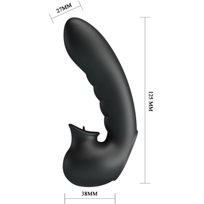 Pretty Love – Hobgoblin Vibrating Finger Case 12 Vibrations + Clitoris Stimulator Black