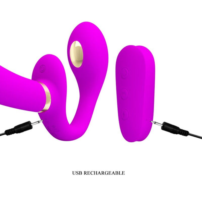 Pretty Love – Thunderbird Doppel-Riemen-On-Vibrator Fernbedienung Lila