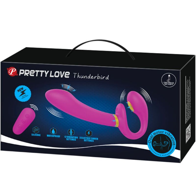 Pretty Love – Thunderbird Doppel-Riemen-On-Vibrator Fernbedienung Lila