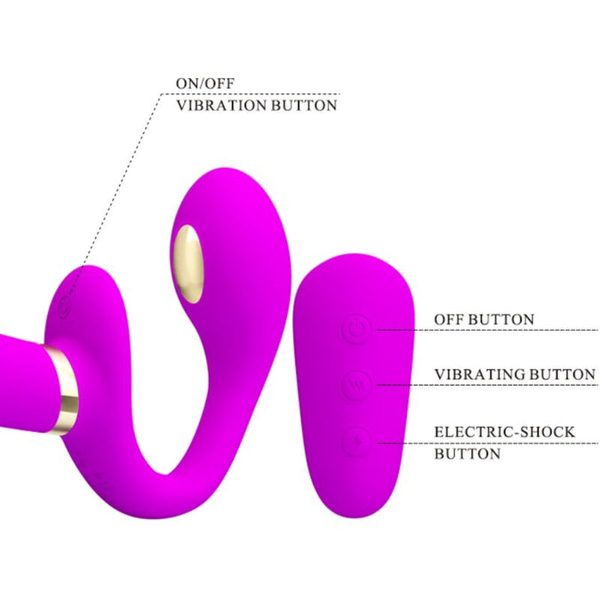 Pretty Love – Thunderbird Doppel-Riemen-On-Vibrator Fernbedienung Lila