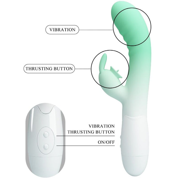 Pretty Love – Cerberus Rabbit Vibrator 30 Trillingen Groen