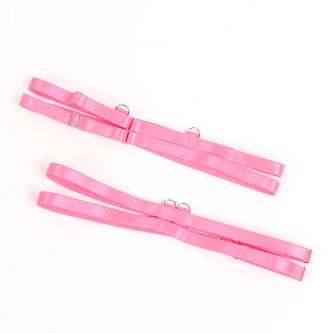 Subblime – 955359 Set beha met kant en jarretels roze en paars S/m