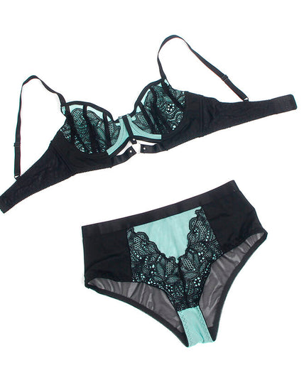 Subblime – 955557 Green Patent Leather Mesh Zipper Bra Set S/m Subblime – 955557 Green Patent Leather Mesh Zipper Bra Set S/m