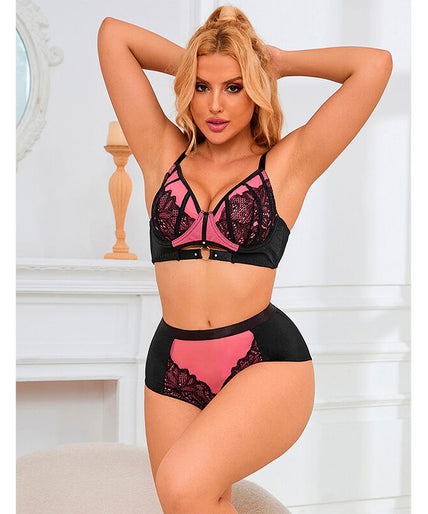 Subblime – 955588 Pink Patent Leather Mesh Zipper Bra Set L/xl Subblime – 955588 Pink Patent Leather Mesh Zipper Bra Set L/xl