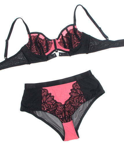 Subblime – 955588 Pink Patent Leather Mesh Zipper Bra Set L/xl Subblime – 955588 Pink Patent Leather Mesh Zipper Bra Set L/xl