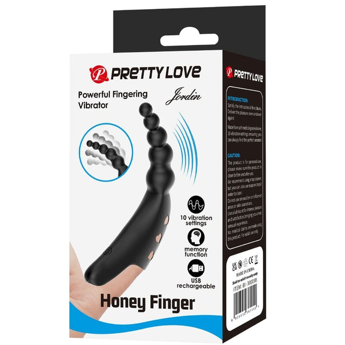 Pretty Love – Jordin Finger-Vibrator mit 10 Vibrationsmodi, Schwarz