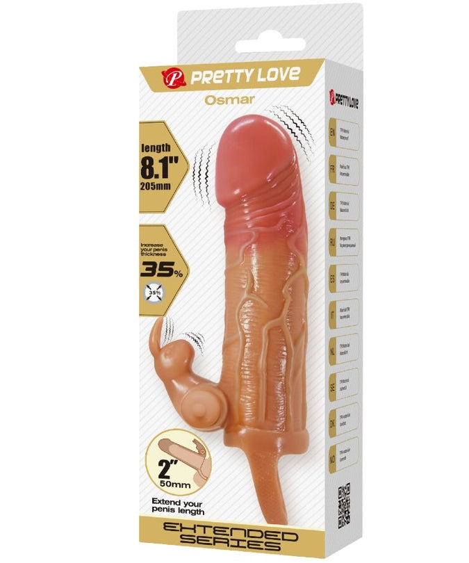 Pretty Love – Osmar Penis Sleeve + Vibrator voor Clitorisstimulatie