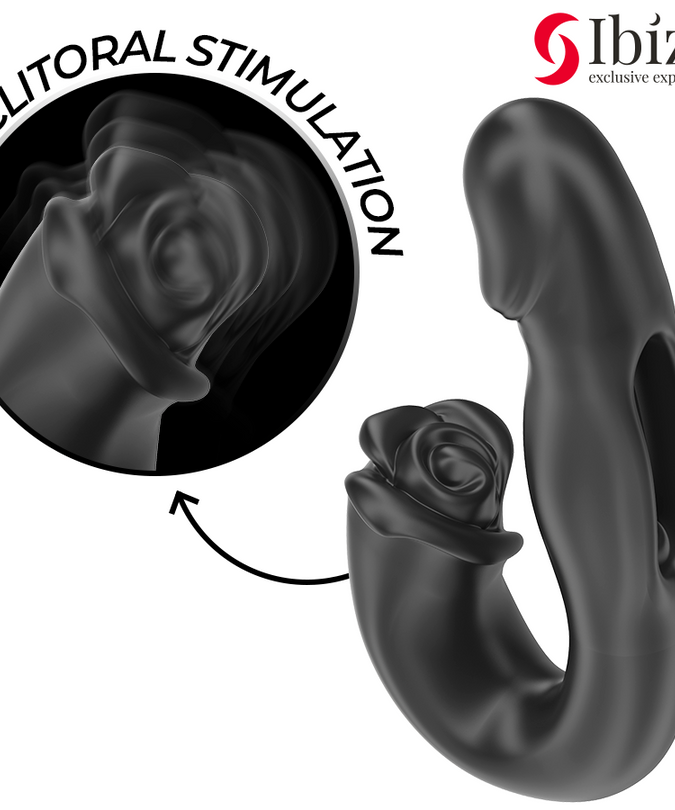 Ibiza – Rose Vibrator mit Schnippeffekt und Klitorisstimulator
