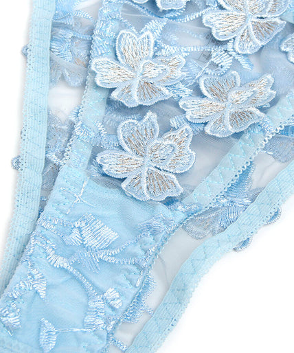 Subblime – 957636 Blumenbesticktes BH- und Höschen-Set Himmelblau L/XL Subblime – 957636 Blumenbesticktes BH- und Höschen-Set Himmelblau L/XL