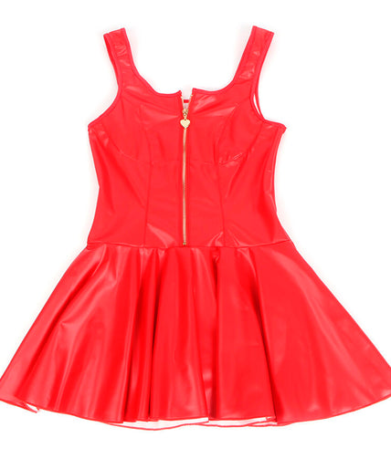 Subblime – 957698 Heart Zipper Leather Dress Red L/xl Subblime – 957698 Heart Zipper Leather Dress Red L/xl