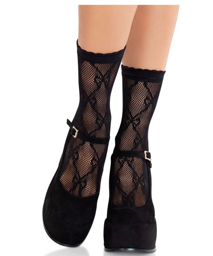 Leg Avenue – Schwarze Spitzenstrümpfe mit Schleife Leg Avenue – Schwarze Spitzenstrümpfe mit Schleife