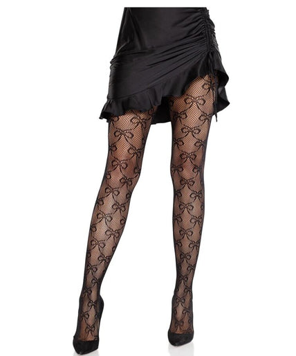 Leg Avenue – Netzstrumpfhose mit Schleife Schwarz Leg Avenue – Netzstrumpfhose mit Schleife Schwarz