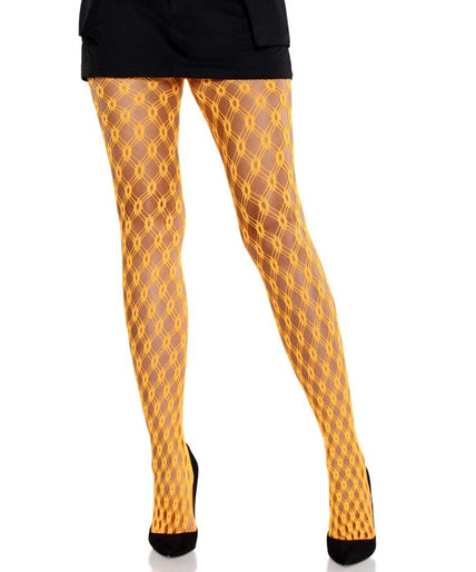 Leg Avenue – Spitzenstrumpfhose mit Ösen Neonorange Leg Avenue – Spitzenstrumpfhose mit Ösen Neonorange