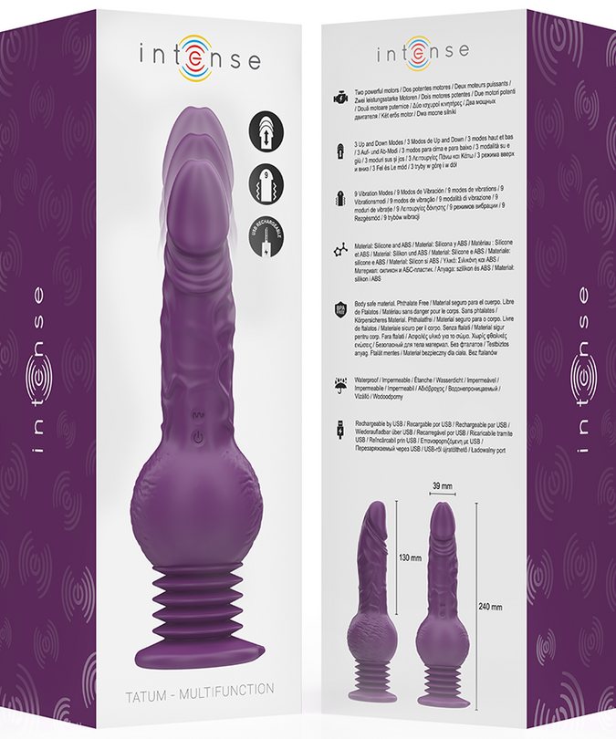 Intense – Tatum Multifunktionsvibrator mit Auf- und Abwärtsvibration, 24 cm, Lila
