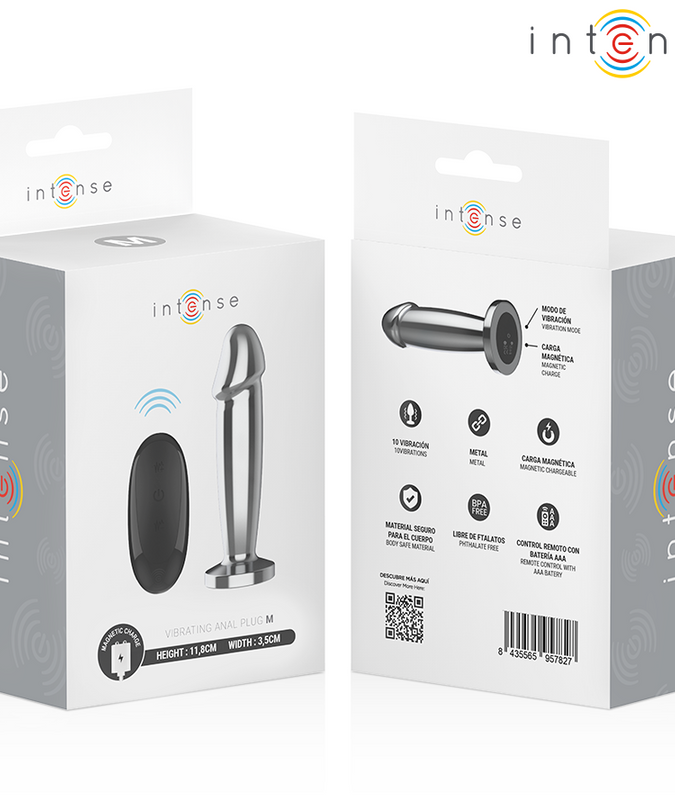 Intense – Analplug mit 10 Vibrationsstufen, Metall-Dildo mit Fernbedienung M