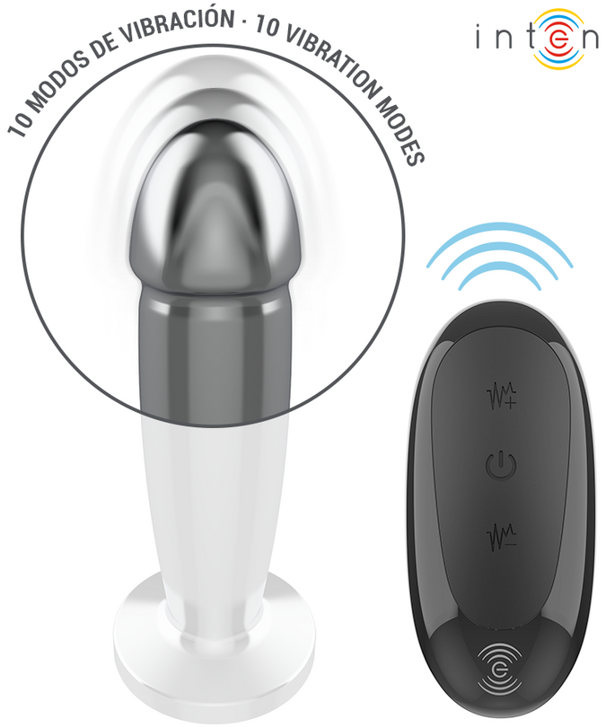 Intense – Analplug mit 10 Vibrationsstufen, Metall-Dildo mit Fernbedienung M