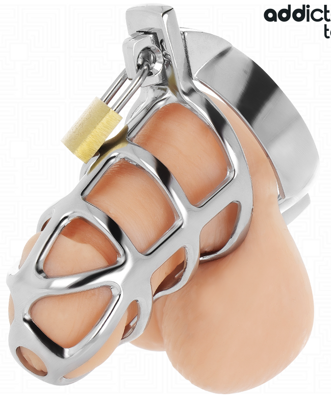 Addicted Toys Locked – Silver Lock Metal Penis Cage Size S