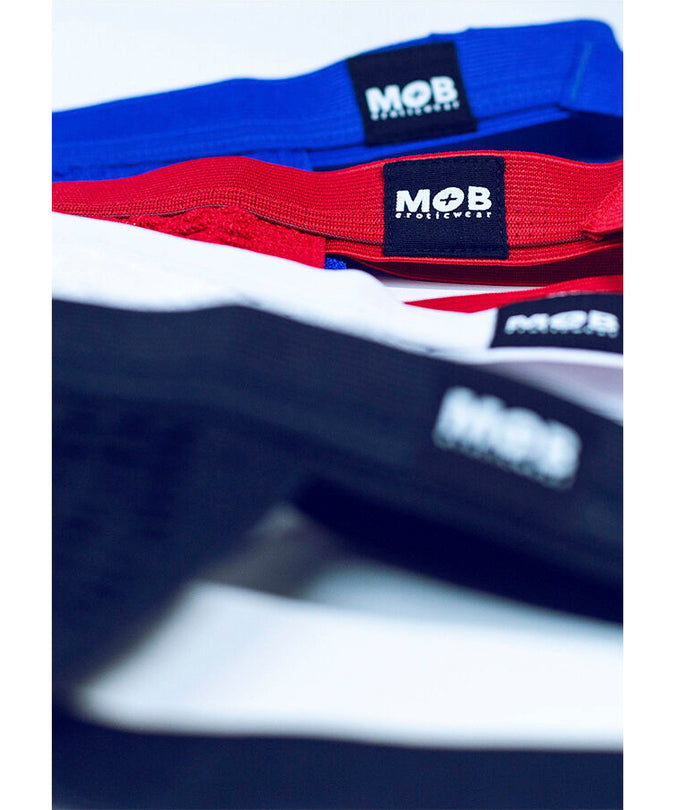 Mob – Weißer Fetisch Jockstrap Badeanzug Größe M