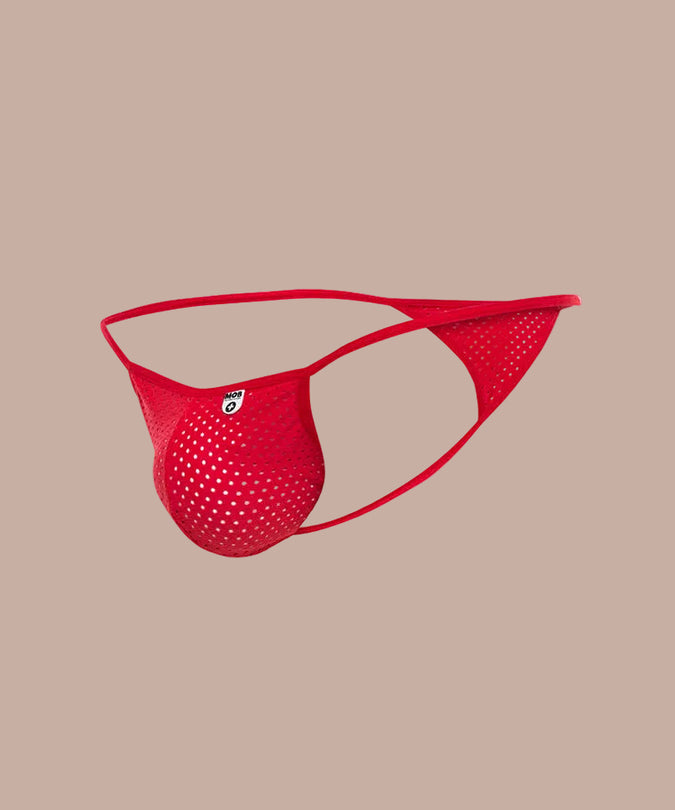 Mob – Roter Mikrofaser V-String Größe S/m