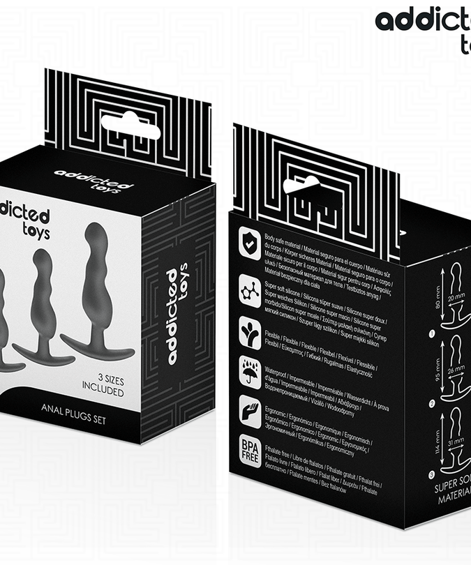 Addicted Toys – Set van 3 anale plugs van siliconen model 1