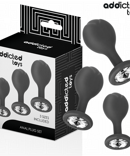 Addicted Toys – Set Of 3 Anal Plug Silicone With Jewel Addicted Toys – Set Of 3 Anal Plug Silicone With Jewel