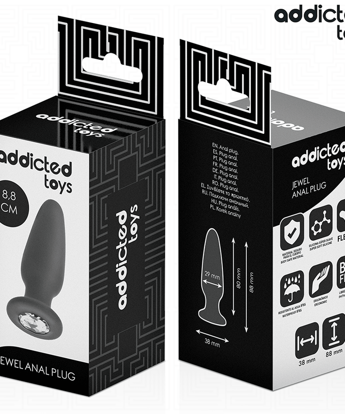 Addicted Toys – Anal Plug With Jewel Silicone Size S 8.8 Cm
