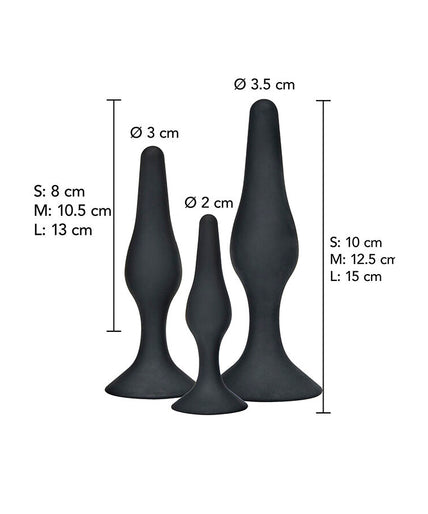 Toyjoy – Analspiel Curvy Companions Analplug 3 Stück Schwarz Toyjoy – Analspiel Curvy Companions Analplug 3 Stück Schwarz