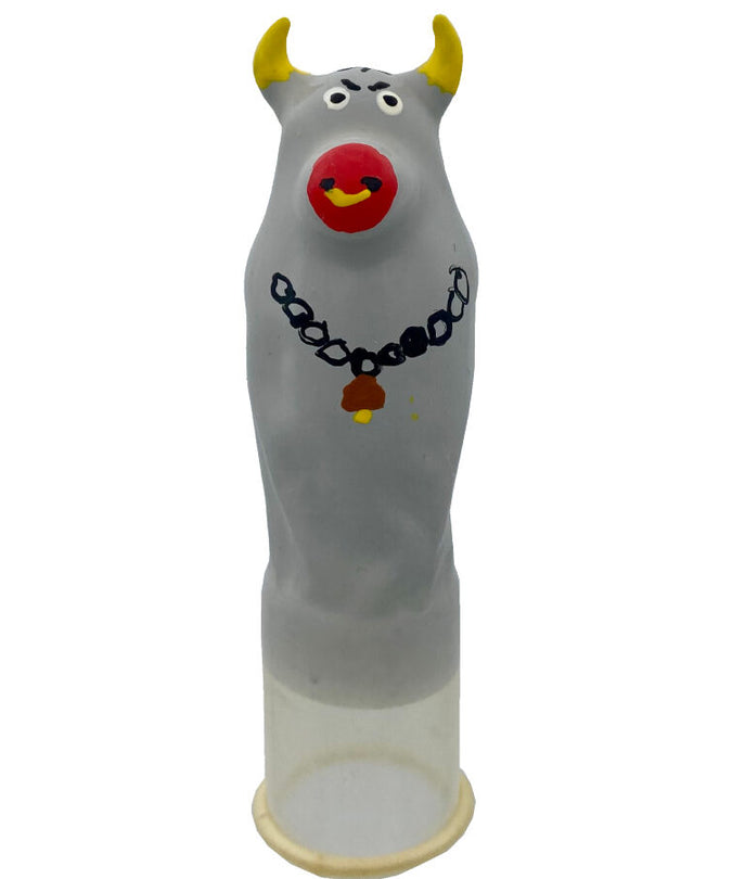 Condomerie – Handpainted Novelty Condoms Grey Bull Model XL