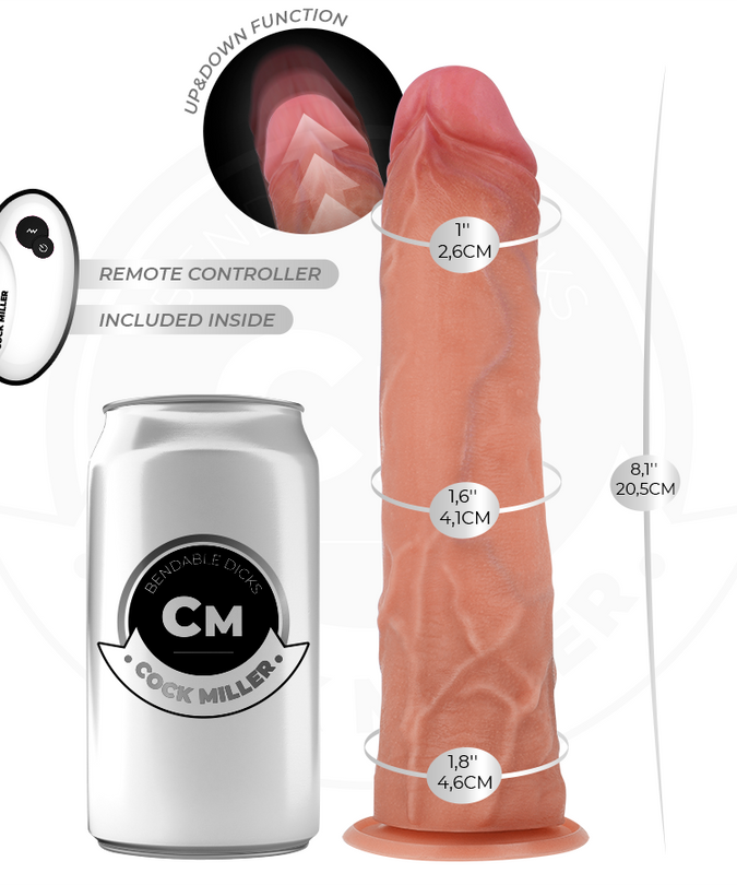 Cock Miller – Hyper – Realistische dildo met zuignap en stootfunctie met afstandsbediening 20,5 cm