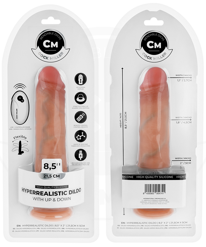 Cock Miller – Hyperrealistischer Dildo mit Saugnapf und Stoßfunktion, fernbedienbar, 21,5 cm