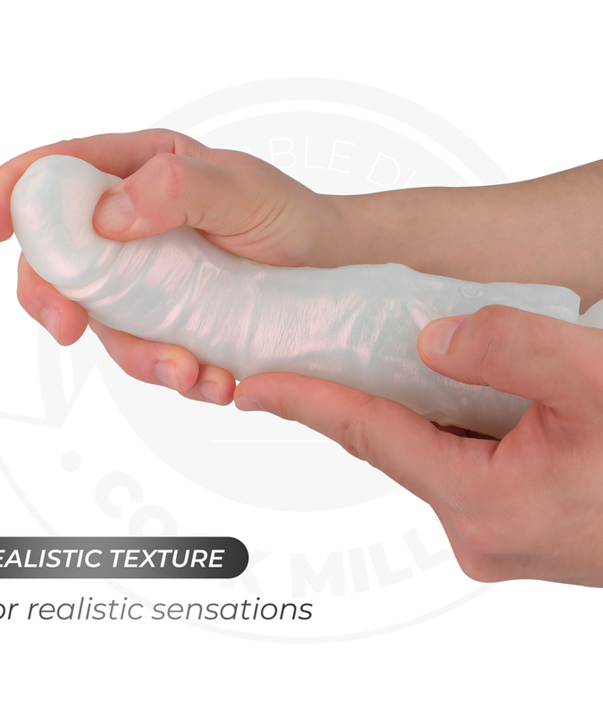 Cock Miller – Dildo mit Saugnapf, Licht und Vibration mit Fernbedienung Weiß 19,5 Cm