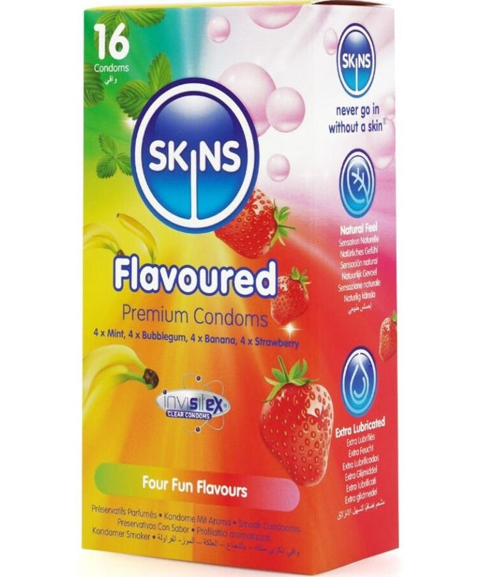 Skins – Multi Flavors Basic Condooms Pakket 16