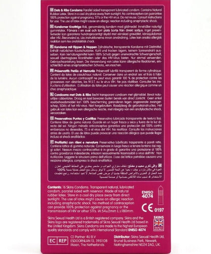 Skins – Dots & Ribs Core Condoms Pack 16 Skins – Dots & Ribs Core Condoms Pack 16