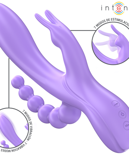 Intense – Miko Dreifach-Vibrator Rabbit & Stimulator & Anal 7 Vibrationen Lila Intense – Miko Dreifach-Vibrator Rabbit & Stimulator & Anal 7 Vibrationen Lila