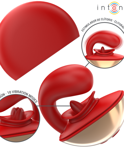Intense – Mariah Vibrator und Stimulator in U-Form mit 10 Vibrationsmodi, Rot Intense – Mariah Vibrator und Stimulator in U-Form mit 10 Vibrationsmodi, Rot