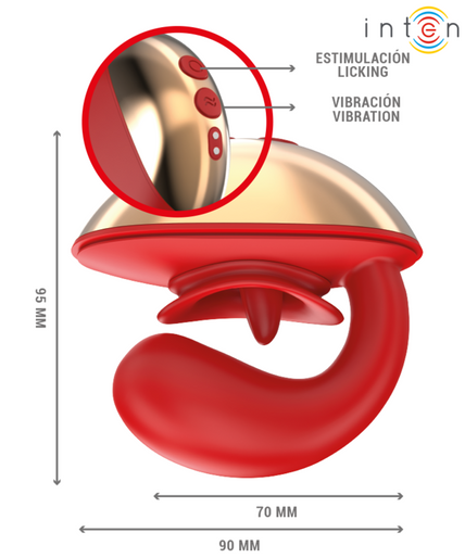 Intense – Mariah Vibrator und Stimulator in U-Form mit 10 Vibrationsmodi, Rot Intense – Mariah Vibrator und Stimulator in U-Form mit 10 Vibrationsmodi, Rot