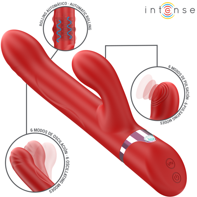 Intense – Lele Multifunktionsvibrator Drehen & Oszillation & Stimulation Rot