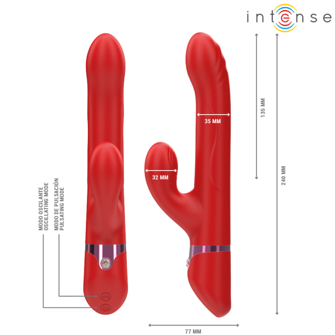 Intense – Lele Multifunktionsvibrator Drehen & Oszillation & Stimulation Rot