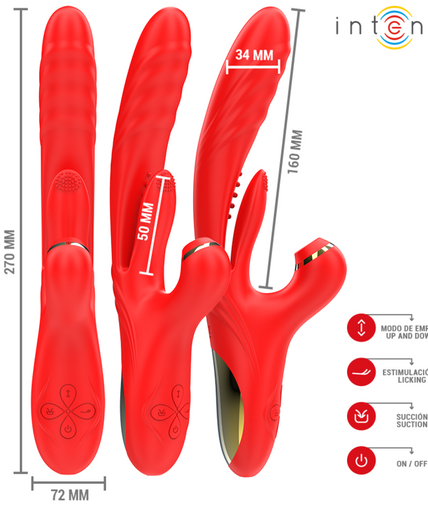 Intense – Karol Multifunktionsvibrator Stoßen & Stimulation & stimulierende Wellen Rot Intense – Karol Multifunktionsvibrator Stoßen & Stimulation & stimulierende Wellen Rot