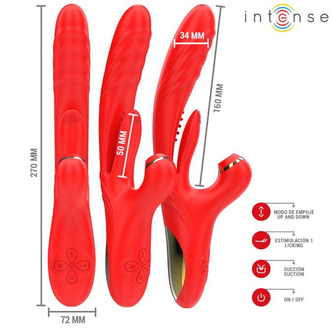 Intense – Karol Multifunktionsvibrator Stoßen & Stimulation & stimulierende Wellen Rot