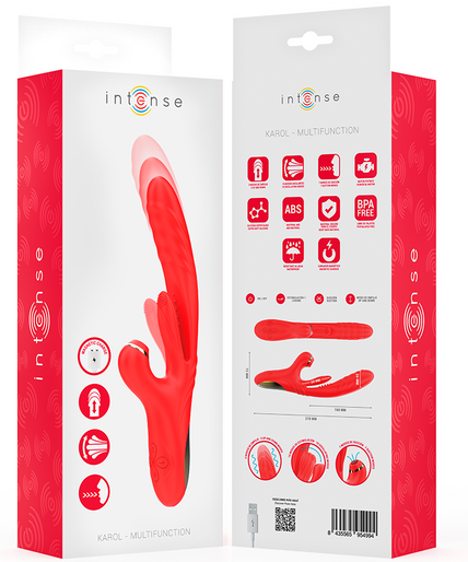 Intense – Karol Multifunktionsvibrator Stoßen & Stimulation & stimulierende Wellen Rot Intense – Karol Multifunktionsvibrator Stoßen & Stimulation & stimulierende Wellen Rot