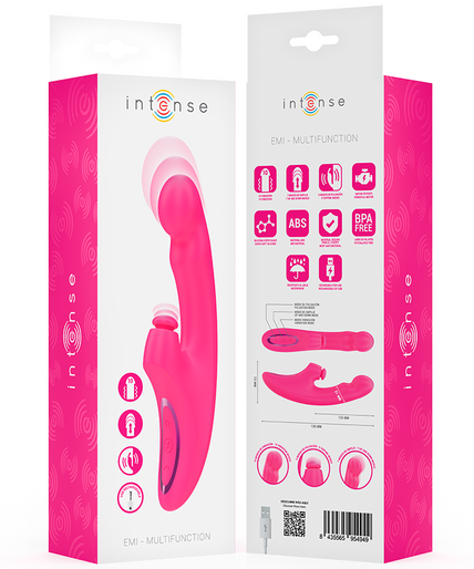 Intense – Emi Vibrator 13,5 cm Multifunktion 3 in 1 10 Vibrationen Pink Intense – Emi Vibrator 13,5 cm Multifunktion 3 in 1 10 Vibrationen Pink