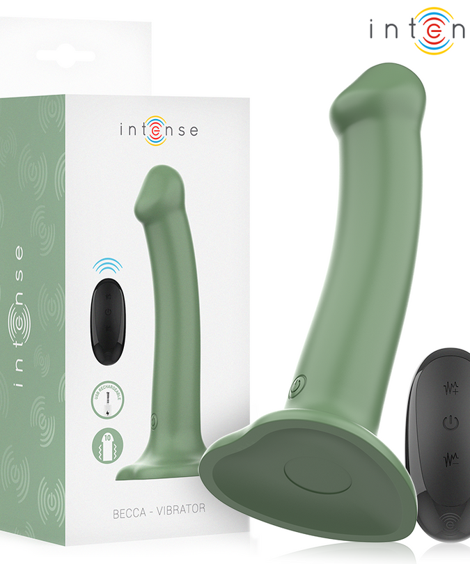 Intense – Becca Vibrator mit Saugnapf 10 Vibrationen Grün Fernbedienung