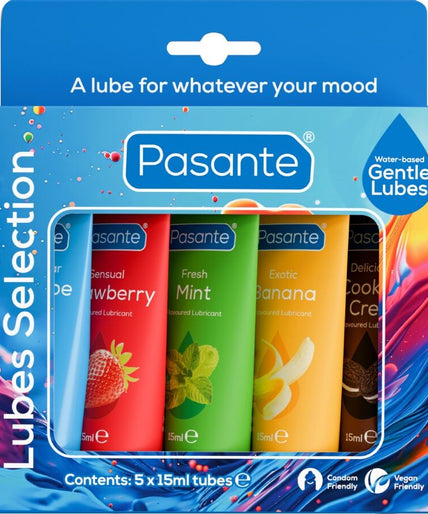 Pasante – Pack Assorted Flavor Lubricants 5 Units X 15 Ml Pasante – Pack Assorted Flavor Lubricants 5 Units X 15 Ml