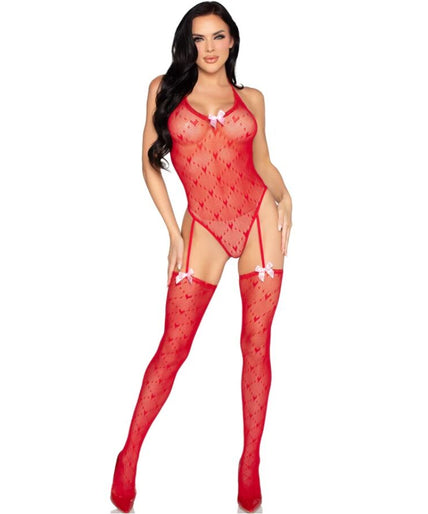 Leg Avenue – 89360 Body mit offenem Rücken und Strapsgürtel Rot – Einheitsgröße Leg Avenue – 89360 Body mit offenem Rücken und Strapsgürtel Rot – Einheitsgröße