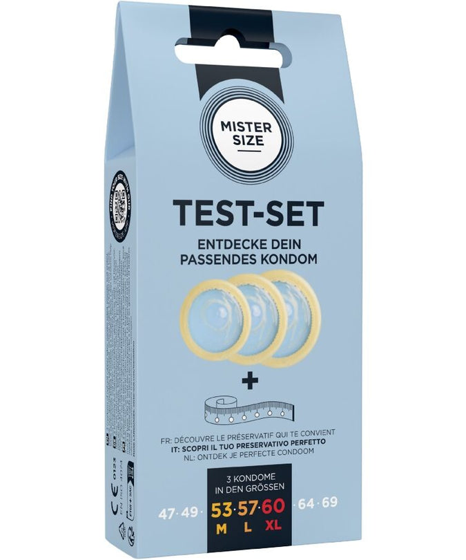 Mister Size – Test Set 3 Different Sized Condoms + Measuring Tape