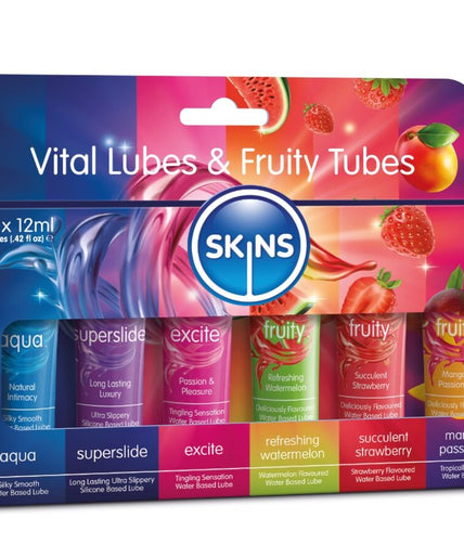 Skins – Vital & Fruity Lubes Kit Lubricants 6 X 12 Ml Skins – Vital & Fruity Lubes Kit Lubricants 6 X 12 Ml