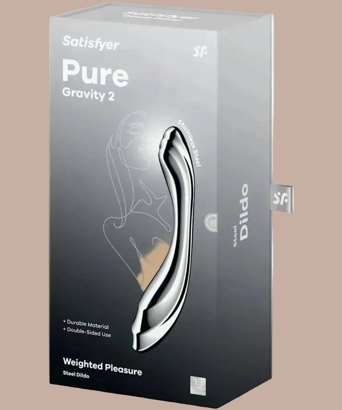 Satisfyer Pure Gravity 2 – Doppelseitiger Dildo aus Edelstahl